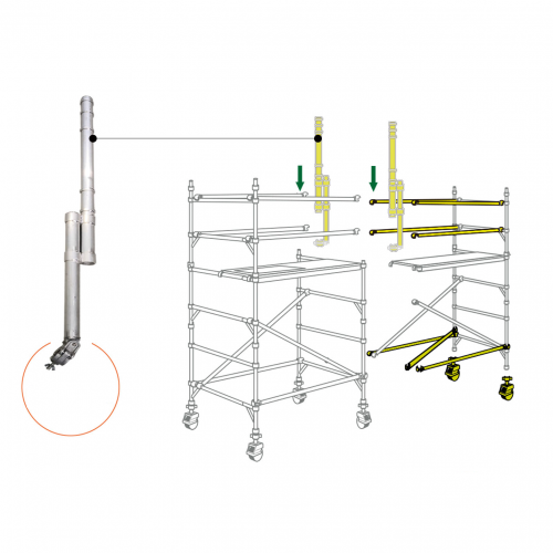 Aluminium Scaffold Tower 2M - 3 Bays